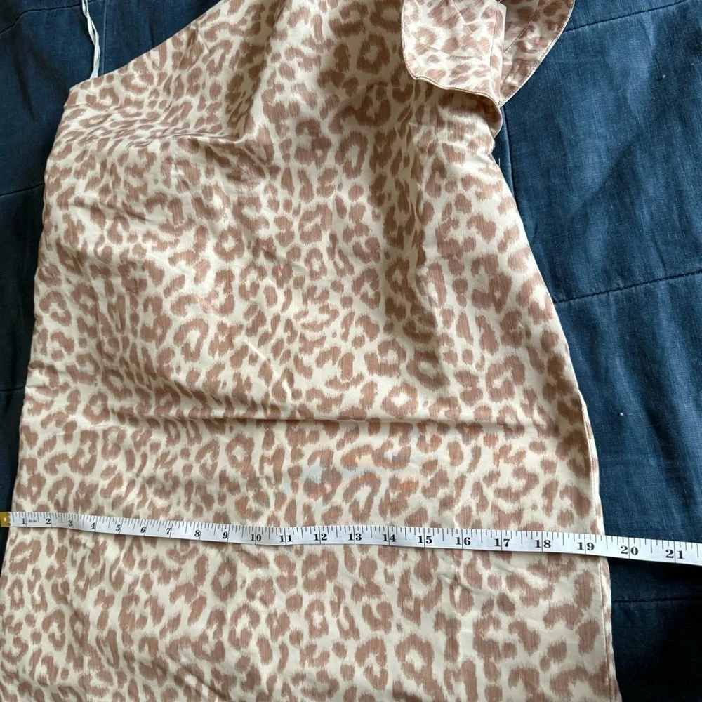 NWT J. Crew One shoulder ruffle dress animal print Size 2